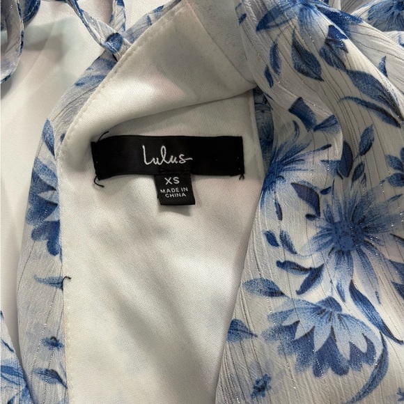 ✨ Don’t Miss Out! Lulus Blue Floral Open-Back Dress – X
 Midi Dress - Picture 7 of 8